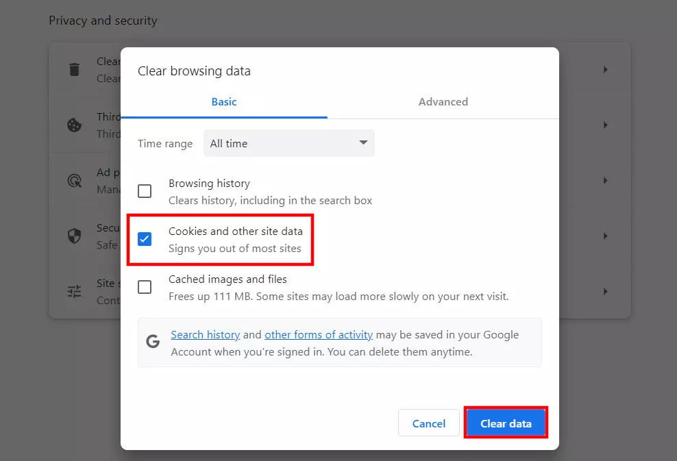 Cancellare i cookie in Chrome Cancellare i cookie in Chrome