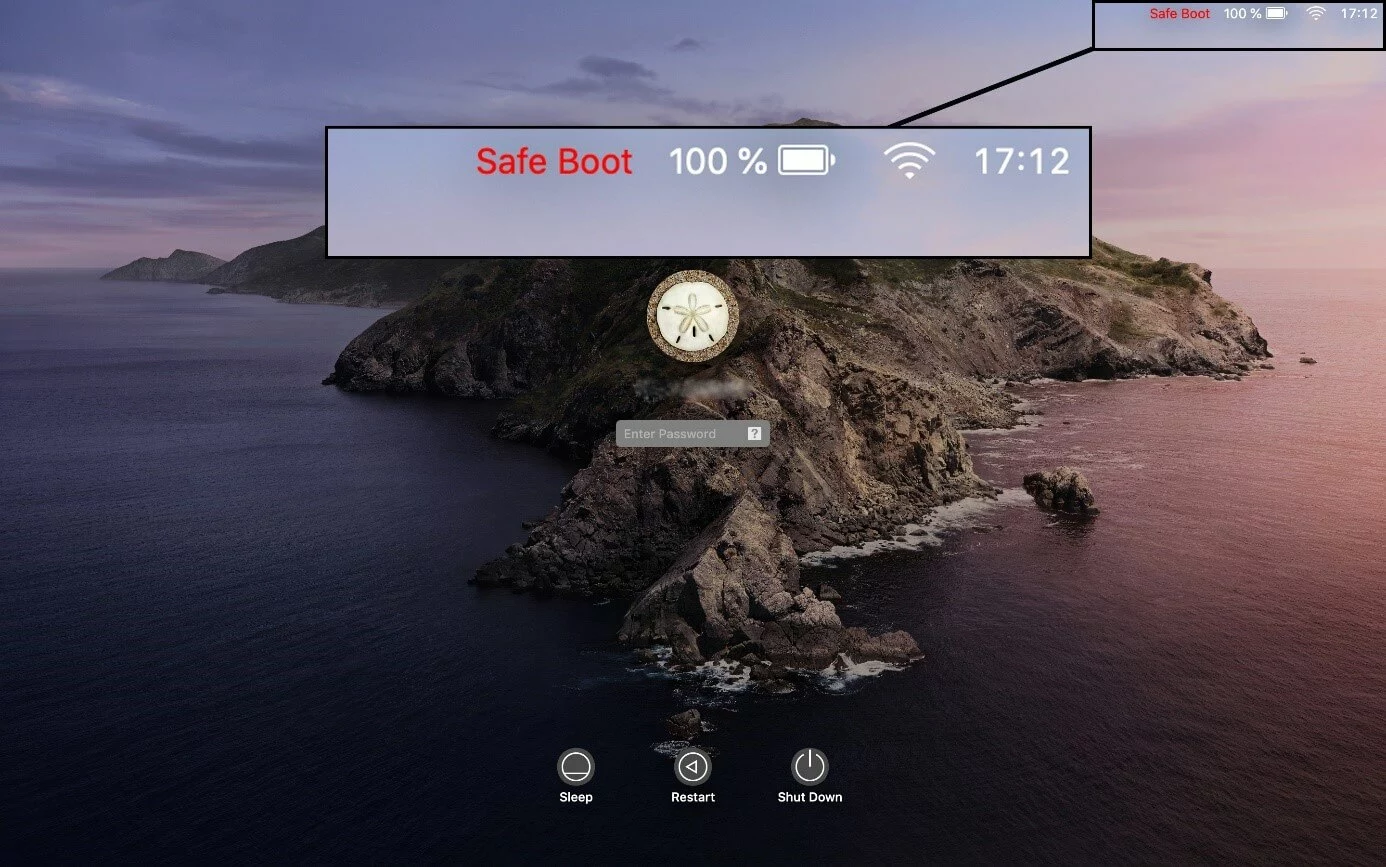 Immagine: Mac: schermata di notifica di modalità provvisoria