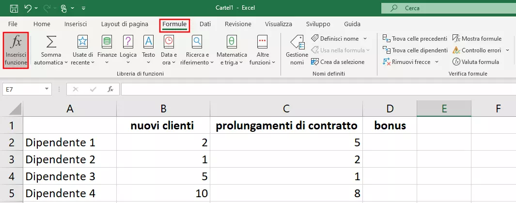 Immagine: Finestra di dialogo Excel “Inserisci funzione”